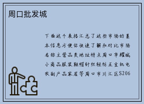 周口批发城